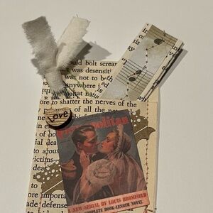 Handmade Cream Paper Envelope with decorative paper clip and Decorative Paper